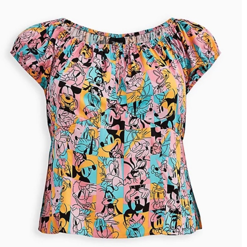 Disney X Torrid RARE NWT (Size: 1X) Mickey & Friends Off the Shoulder Retro Top
